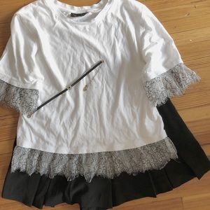 Topshop Crop Top with Lace trim